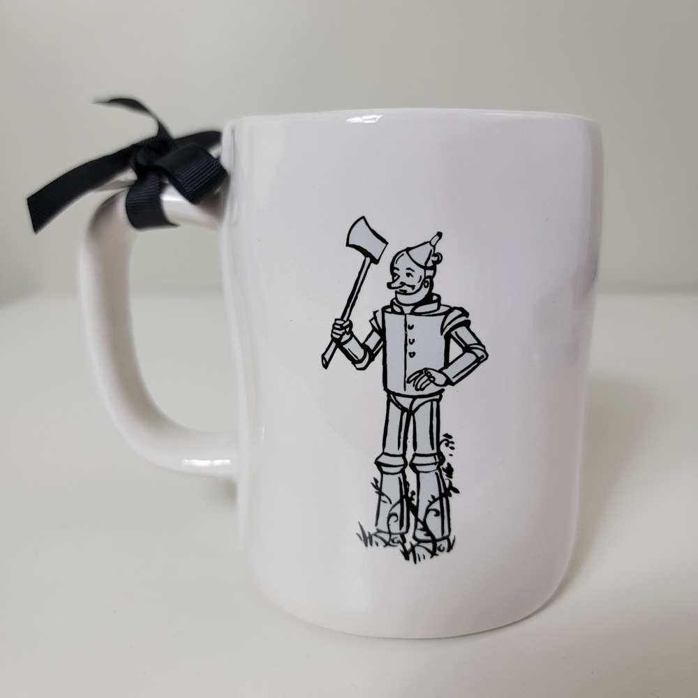 Rae Dunn Wizard of Oz Tin Man Mug Big Hearted White Grey NWT Ceramic